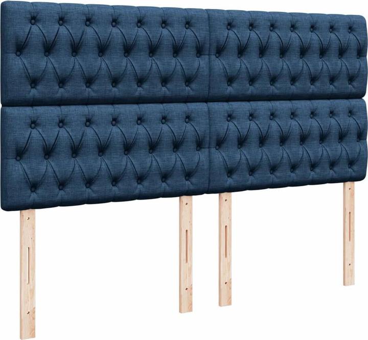 Actual product image vidaXL Boxspringbett Polsterbett Bett Doppelbett Matratze Blau 180x200cm Stoff (180 x 200 cm)