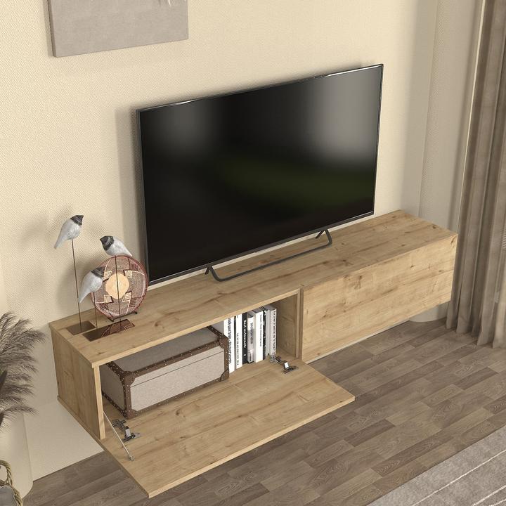 Produktbild En.Casa TV-Lowboard hängend Nolven 160x32x30 cm Eicheoptik (160 x 31.50 x 30 cm)