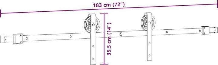Produktbild VidaXL Schiebetürbeschlag-Set 183 cm