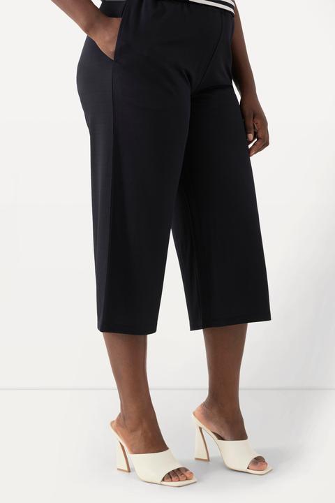 Produktbild Ulla Popken Slinky-Culotte, wadenlang, weites Bein, Elastikbund (50, 52)