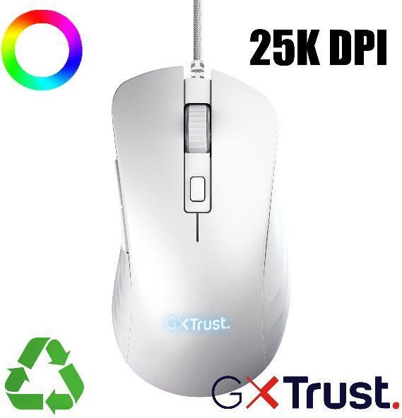 Actual product image Trust Gxt924w Ybar+ Gaming Mouse White (Cable)