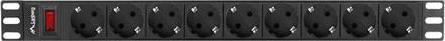 Produktbild Lanberg PDU-09F-0300-BK Stromverteilereinheit (PDU) 9 AC-Ausgänge 1U
