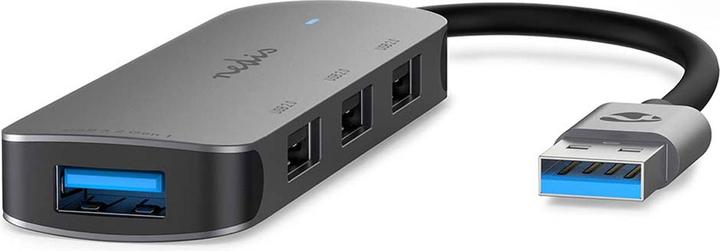 Productafbeelding Nedis USB-hub USB-A stekker - 4x USB A, 4 poort(en), USB 2.0 / USB 3.2 Gen 1, voeding via (USB-A, 4 ports)