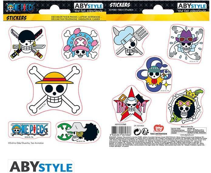 Produktbild ABYstyle ONE PIECE - Stickers - 16x11cm 2 sheets - Straw Hat Skulls X5