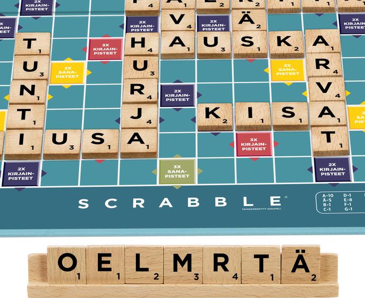 Actual product image Mattel Scrabble Wood Edition Board Game (Finnish, 2 - 4 Players)