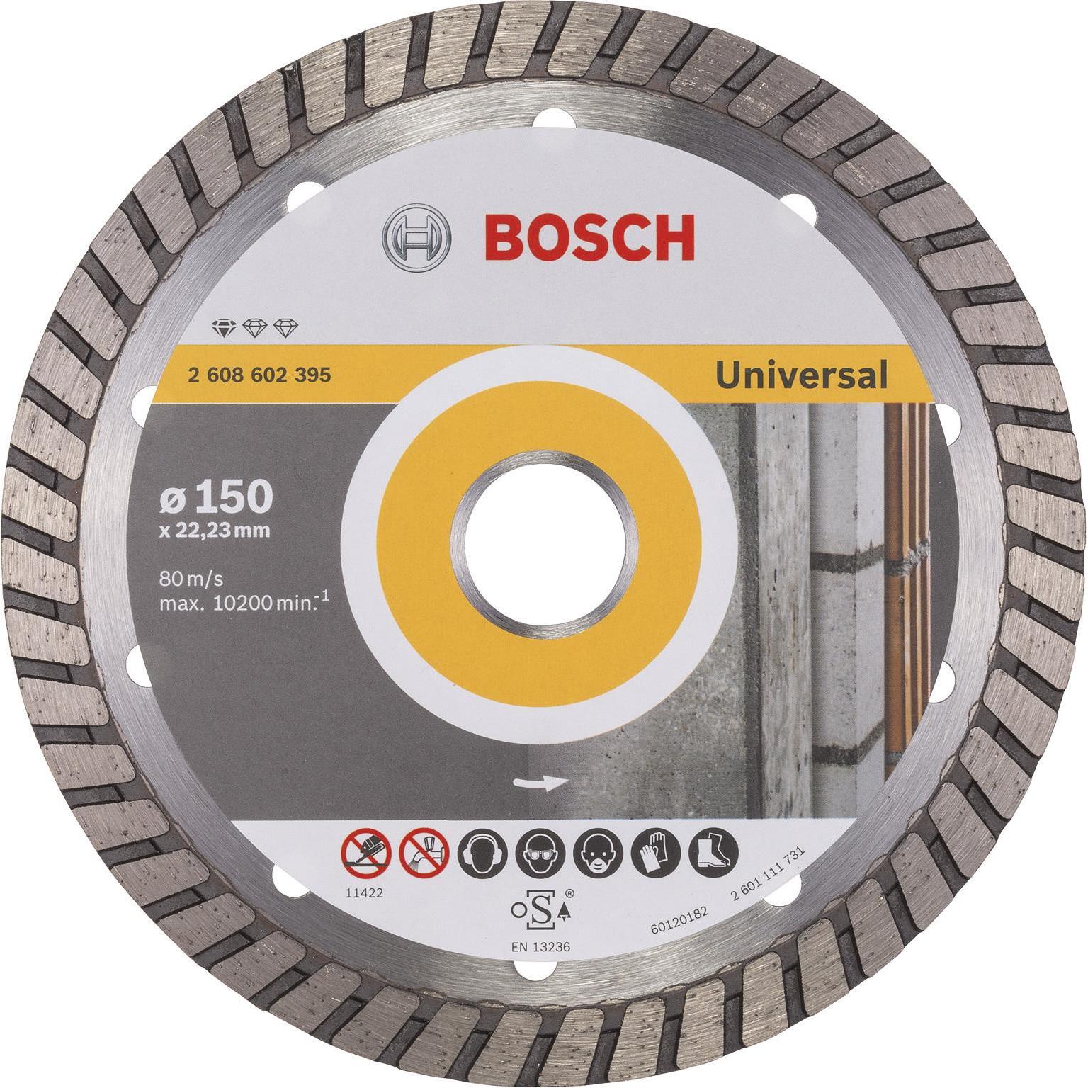 Bosch Professional Zubehör, Sägeblatt, Diamanttrennscheibe Standard for Universal Turbo, 150 x 22,23 x 2,5 x 10 mm