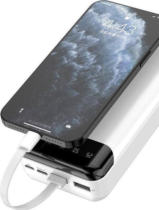 Image du produit Dudao Capacité Charger avec 3 câbles intégrés (20000 mAh, 10 W, 74 Wh)