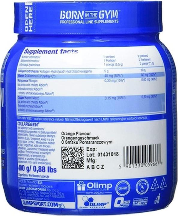 Nutritional values and ingredients Olimp Sport Nutrition Collaregen (400g can) (1 Piece, Powder, 400 g)