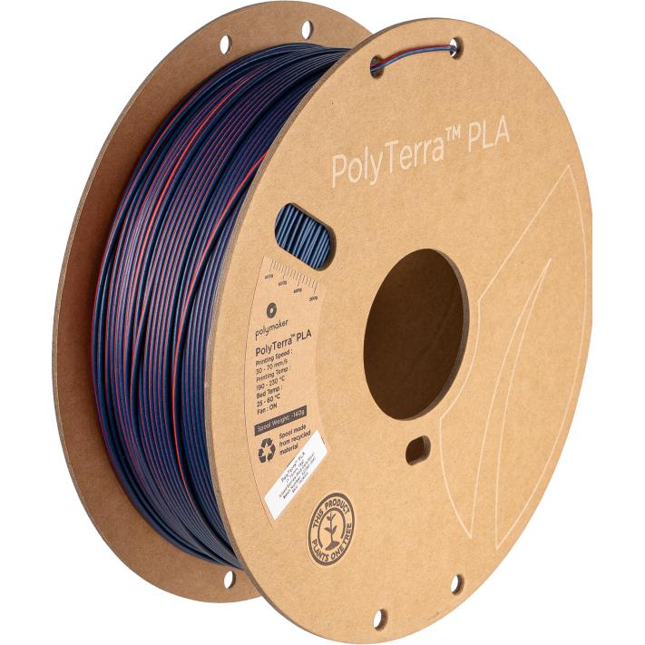 Poly Polyterra PLA Dual (PLA, 1.75 mm, 1000 g, Mehrfarbig), 3D Filament, Mehrfarbig