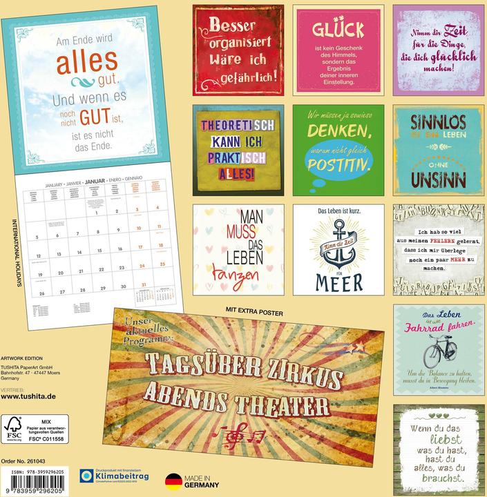 Actual product image Planer mit Sprchen 2026 (30x30cm)