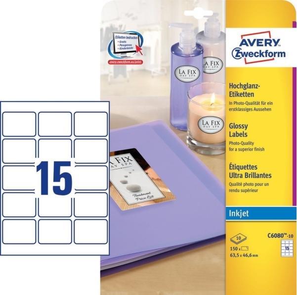 Actual product image Avery Glossy labels