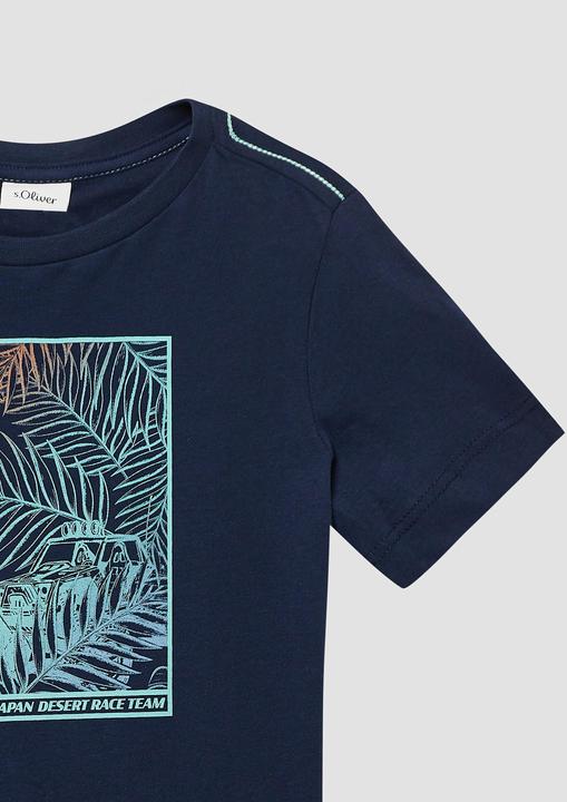 Produktbild S.Oliver T-Shirt Jersey-T-Shirt mit Kontrastnähten und Frontprint (128, 134)