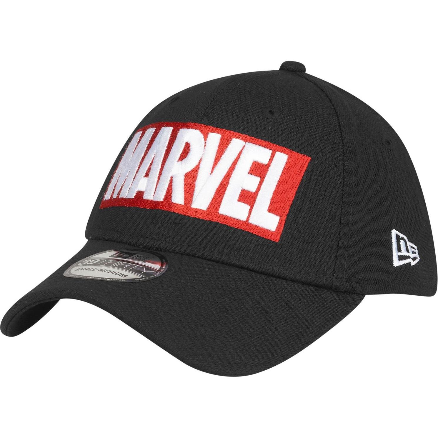 New Era, Herren, Cap, 39Thirty Stretch Cap - MARVEL Comics - S/M, Schwarz, (M)