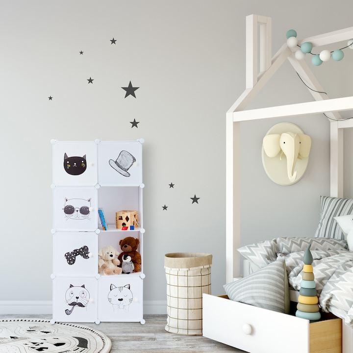 Image du produit Relaxdays Unité de placard modulaire à emboîtement, design Cat