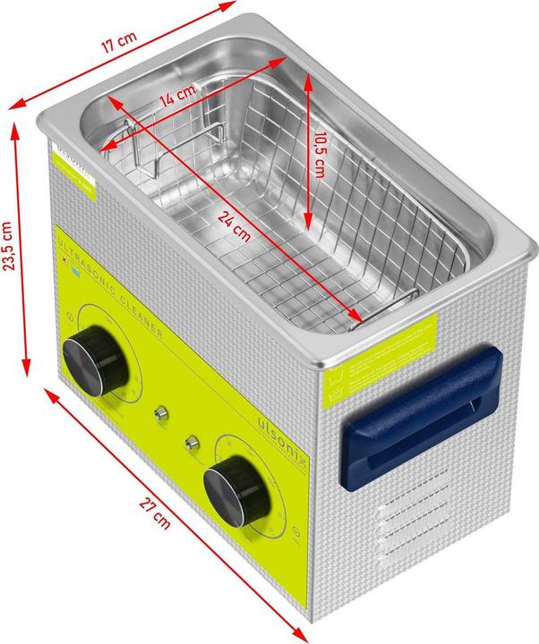 Produktbild Ulsonix Ultraschallreiniger Ultraschallreinigungsgerät Ultraschallbad 3,2 L 120 W 40 kHz (40 kHz, 3.20 l)