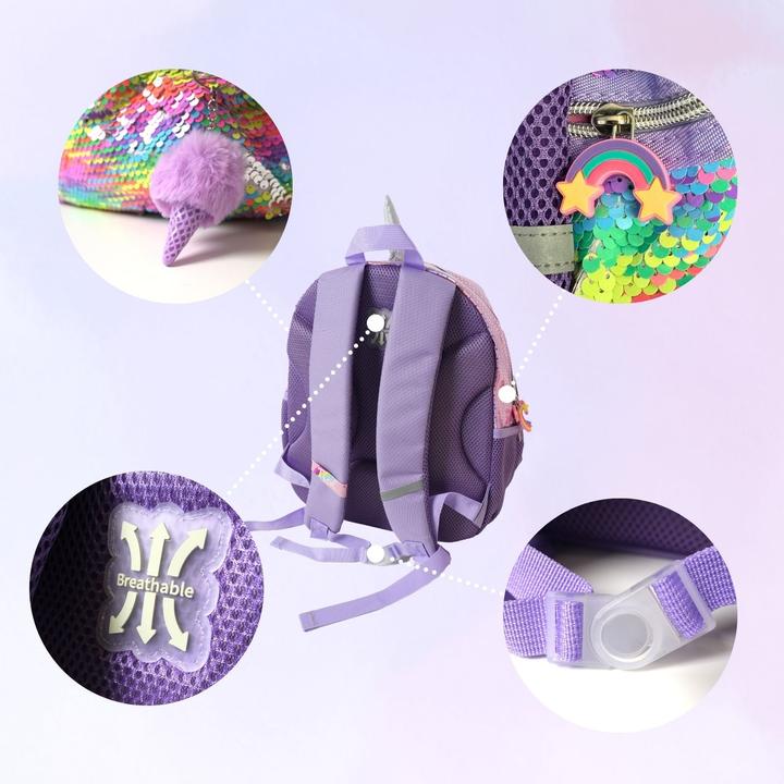 Immagine prodotto Hermex Einhorn-Rucksack Kinderrucksack Kindergartenrucksack Glitzer-Rucksack