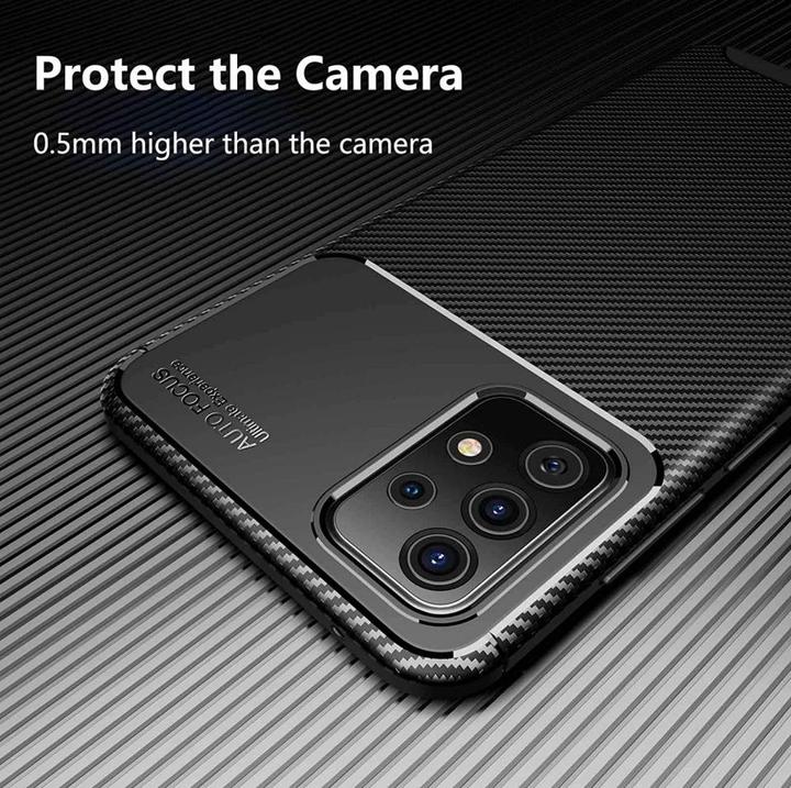 Actual product image Screenguard Samsung Galaxy A52 Cover Carbon Design TPU Case (Samsung Galaxy A52)