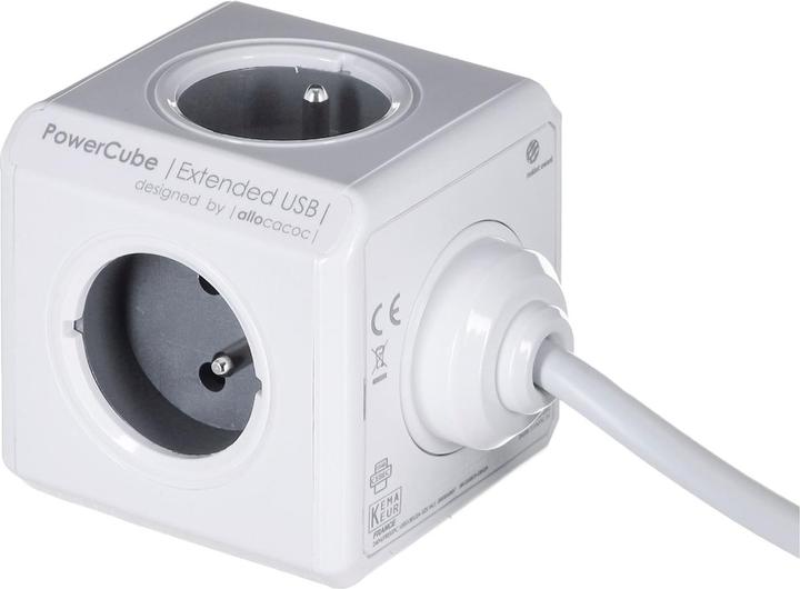Produktbild Allocacoc PowerCube Extended USB E(FR), Verlängerungskabel 4 AC-Ausgänge (4 x, CEE 7/5, 3 m)