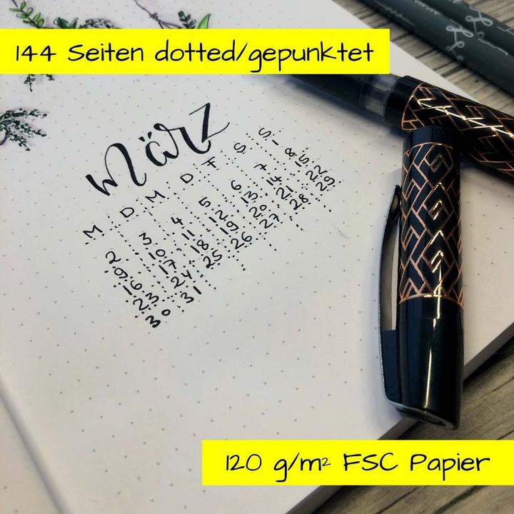 Image du produit Online Bullet Journal Blue Flowers A5 18022 120g, 72 feuilles dotted (A5, Pointillés, Couverture rigide)