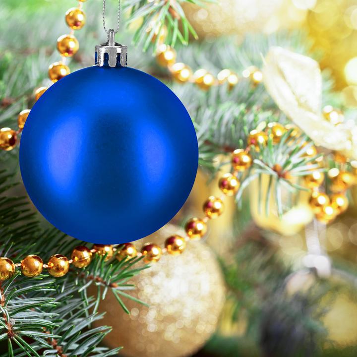 Actual product image Relaxdays - Weihnachtskugeln 50er Set, Blau/ Silber (50 -part)