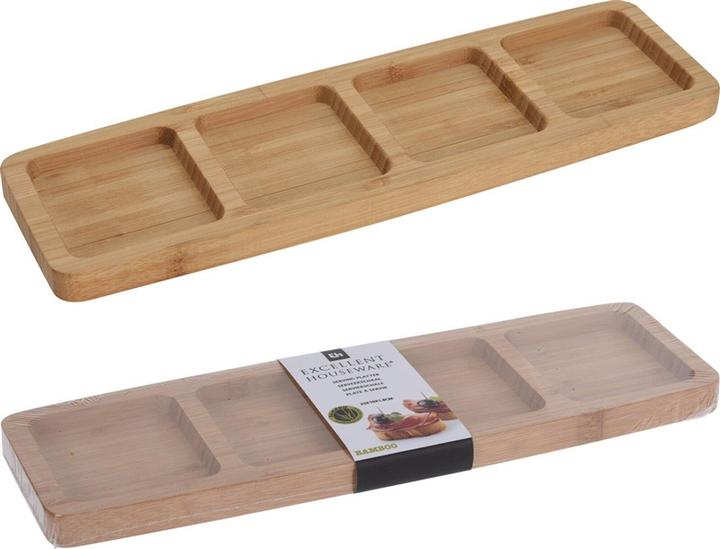 Image du produit Excellent Houseware Serving Plat Bamboo 4 Compartments
