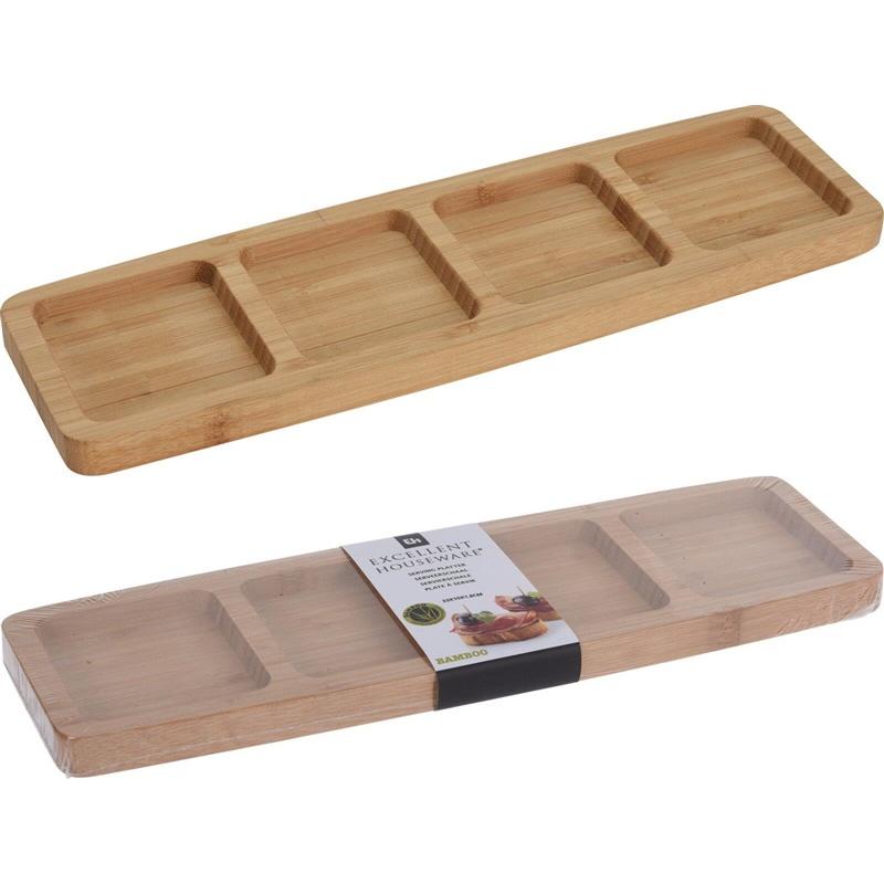 Thumbnail - Excellent Houseware, Serviergeschirr, Serving Platter Bamboo 4 Compartments