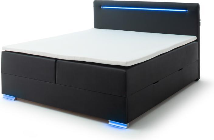 Produktbild Meise Möbel Las Vegas II Boxspringbett Kunststofffuss mit LED/Kunstleder (180 x 200 cm)