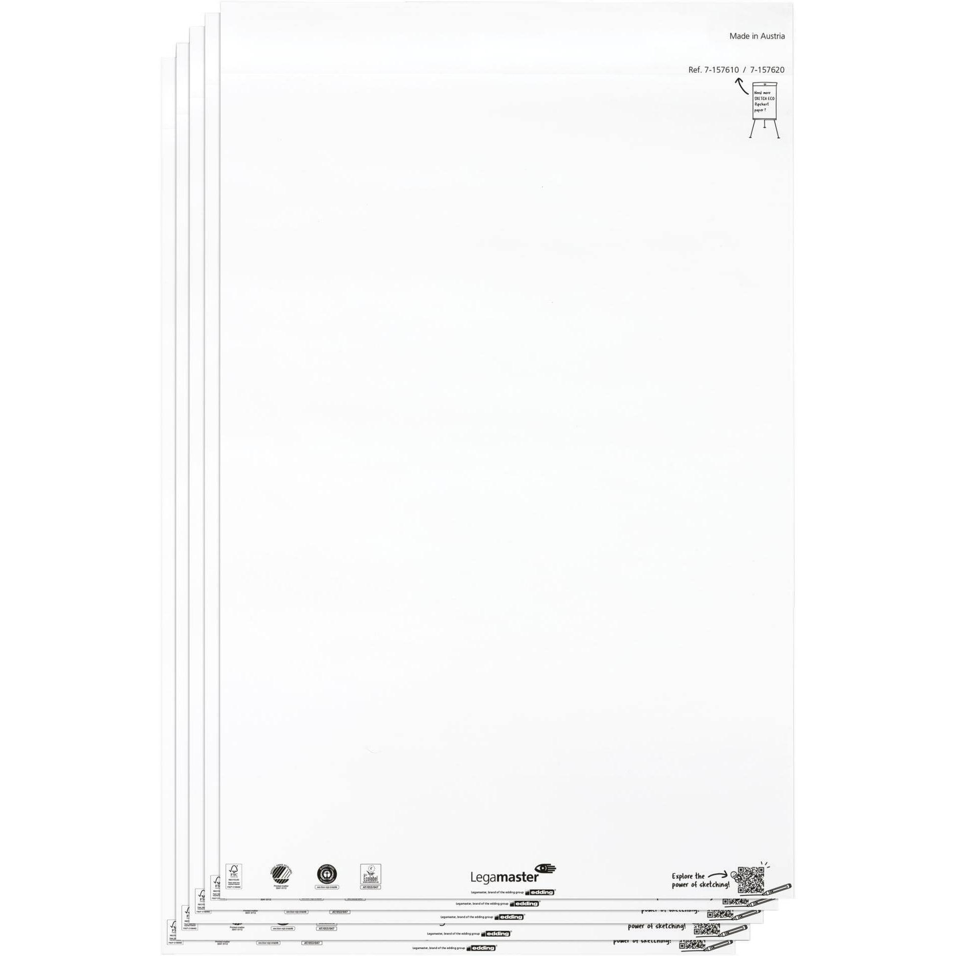 Thumbnail - Legamaster, Zubehör Präsentieren, Flipchartblock 5x20BL blanko im KA