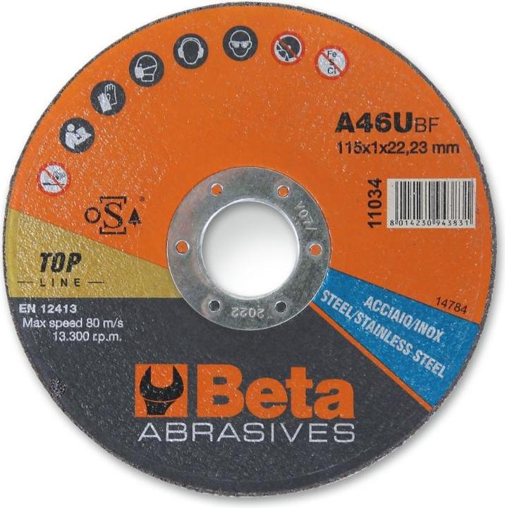 Actual product image BETA 110340022 11034 1.0-22.23-Doorsli.Steel-Inox Dun V 115 Ø mm