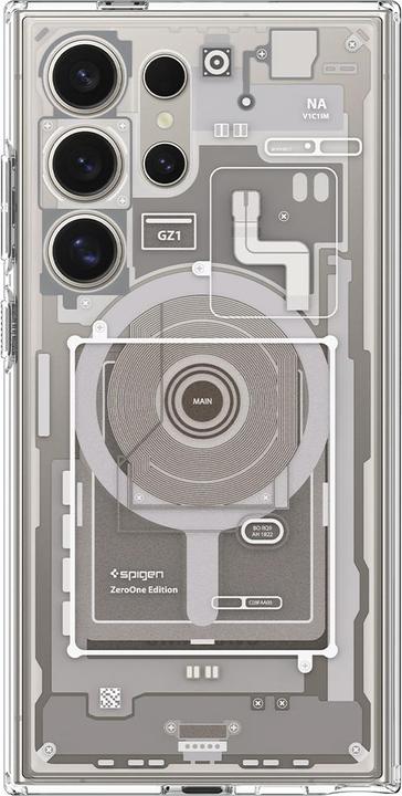 Actual product image Spigen Ultra Hybrid Metal Ring Zero One (MagFit) Galaxy S24 Ultra Case, Natural Titanium (Samsung Galaxy S24 Ultra)