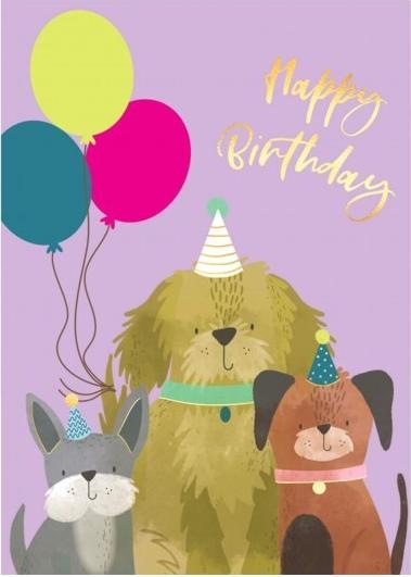 Produktbild Cart Geburtstagskarte Happy Birthday Hunde (1 Stk.)