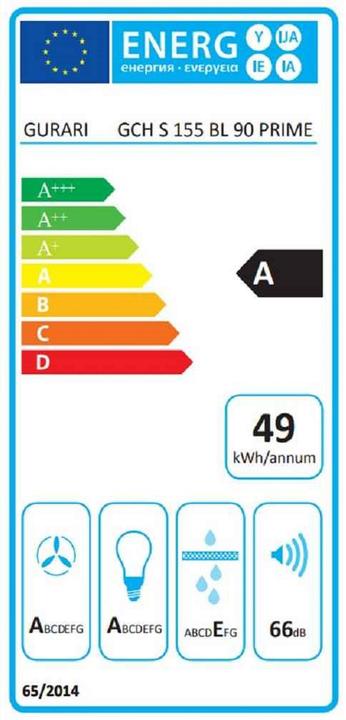 Energie-Label Gurari GCH S 155 90 BL PRIME