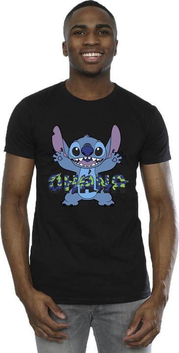 Immagine prodotto Disney Lilo And Stitch Ohana Blue Glitch Maglietta Uomo (4XL)