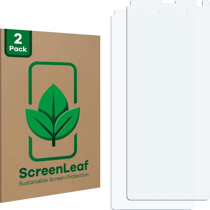 Produktbild ScreenLeaf Schutzfolie nachhaltiger Displayschutz Displayschutzfolie Folie Klar Transparent (2 Stück, Sony Xperia XZ3)