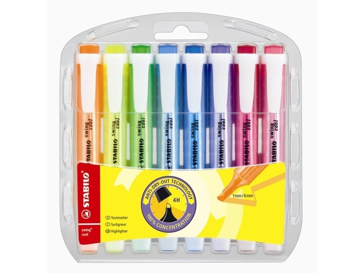 Produktbild STABILO swing cool Textmarker (Mehrfarbig, 4 mm, 8 x)