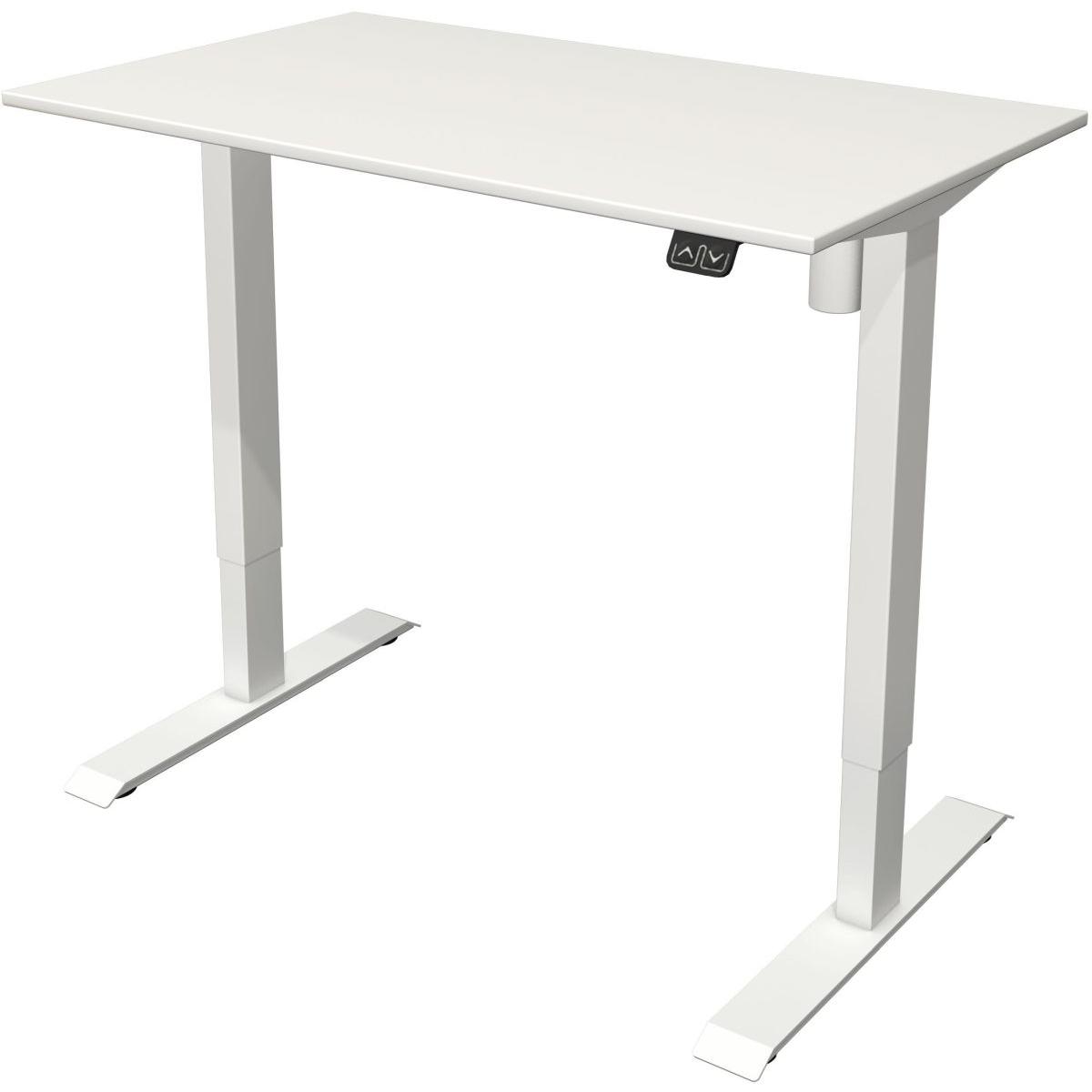 Kerkmann, Schreibtisch, Move 1 höhenverstellbarer Schreibtisch weiss rechteckig T-Fuss-Gestell weiss 100,0 x 60,0 cm