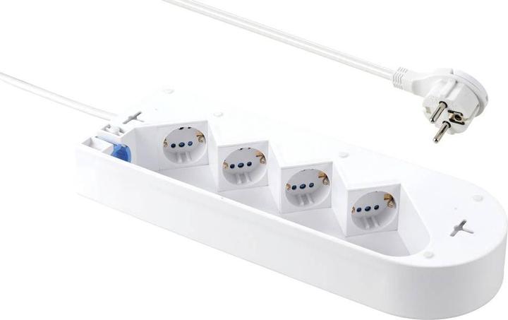 Produktbild Sygonix SY-5228510 Steckdosenleiste mit Schalter 4fach Weiss Schutzkontakt 1 St. (8 x, CEE 7/3, 1.40 m)