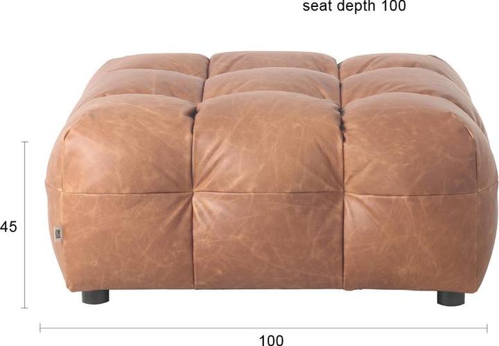 Image du produit Dutchbone Hocker Hackman Leather Cognac