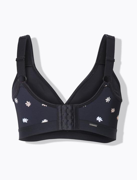 Actual product image Ulla Popken Flower Print Underwire-Free Minimizer Bra (90 D)