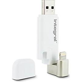 Integral Integrated iShuttle, 32 GB (43186-uni) (32 GB, USB 3.2 Gen 2), USB Stick, Weiss, Silber