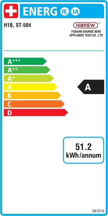 Energie-Label HiBREW H1B 6in1 Kapsel-Kaffeemaschine (NESCAFÉ Dolce Gusto)