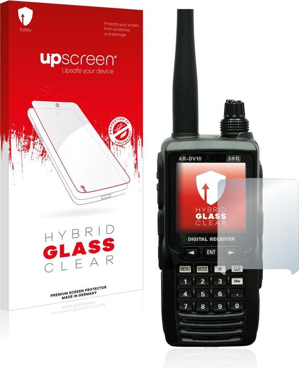 Upscreen Pellicola Protettiva Hybrid Glass Per AOR AR-DV10 - Durezza 9H, Anti-impronta, Trasparente - Made In Germany
