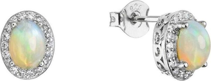 Immagine prodotto Evolution Group - Luxurious silver earrings with genuine opal and zircons 11490.3 (Opale autentico, Zirconi)