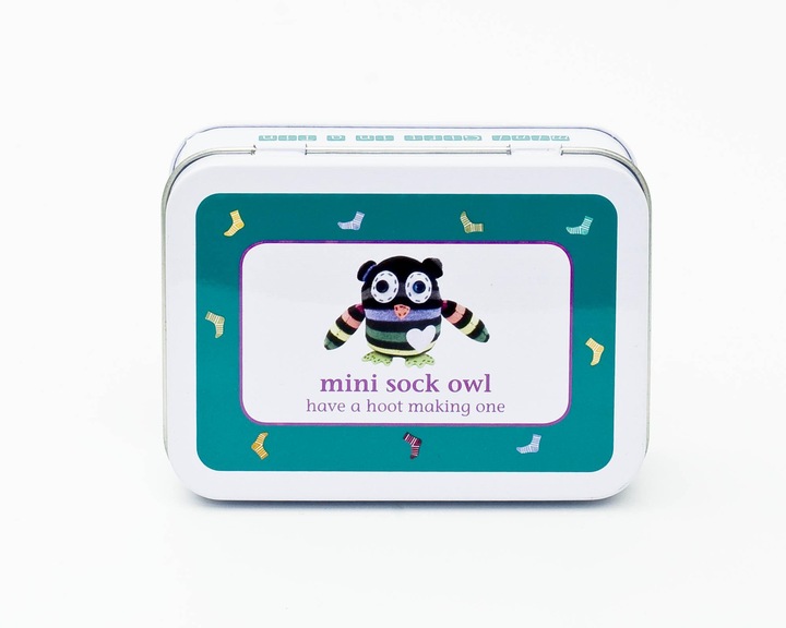 Actual product image Apples to Pears Gift in a Tin - Mini Sock Owl - Gift Box