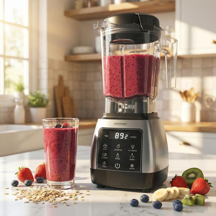 Image du produit Arendo Hochleistungs-Standmixer 2000 W, 2 L, Touchpanel, 24.000 U/min, Puls, 5 Programme, Timer, Display (2000 W)