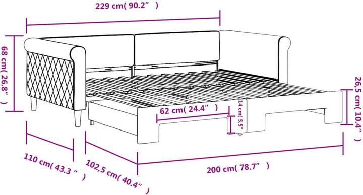 Produktbild vidaXL ausziehbares Tagesbett