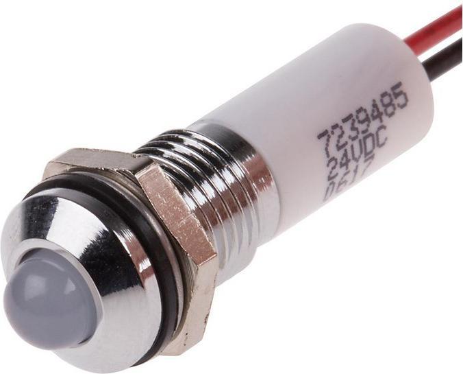 Produktbild RS PRO 8mm vorsteh verchro LED Drähte wei 24VDC