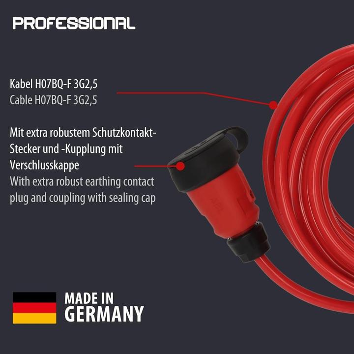 Produktbild Brennenstuhl 9162100210 Strom Verlängerungskabel 16 A Schwarz, Rot 10 m H07BQ-F (10 m)