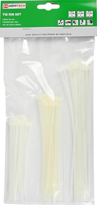 Actual product image Benson Cable ties 75 pcs white (Plastic cable ties, 120 mm, 75 pcs.)