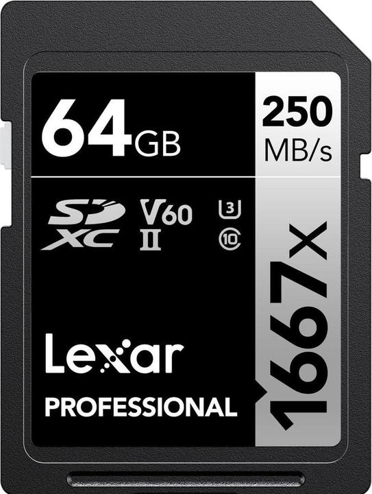 Produktbild Lexar Professional 1667x (64 GB, SDXC, U3, UHS-II)